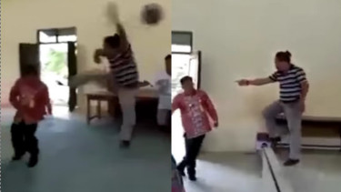 Viral Kades Ditendang Kungfu Warganya (Instagram/kamerapengawas)