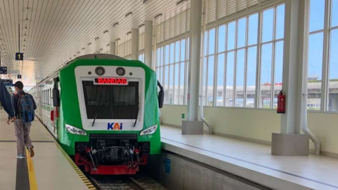  Bandara Yogyakarta International Airport (YIA) yang melayani rute Stasiun Tugu Yogyakarta hingga Stasiun Bandara YIA, Senin, 30 Agustus 2021.