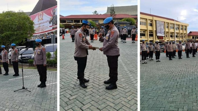 Pemberian Piagam Penghargaan dari Kabid Propam Polda Kalsel kepada Brigadir Eddy Purwanto.