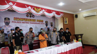 Komika Reza atau Coki Pardede di Polres Metro Tangerang Kota.