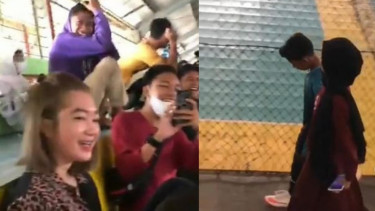 Viral Dua Bocil Gandengan Tangan Disoraki Penonton (Instagram/viralsekali)