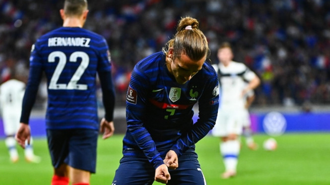 Antoine Griezmann dalam pertandingan Timnas Prancis vs Finlandia