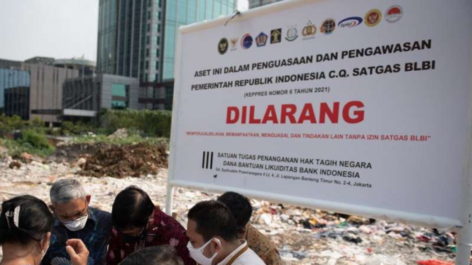 Pemasangan plang aset eks BLBI.