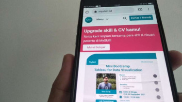 Tampilan platform MySkill.id di ponsel pintar