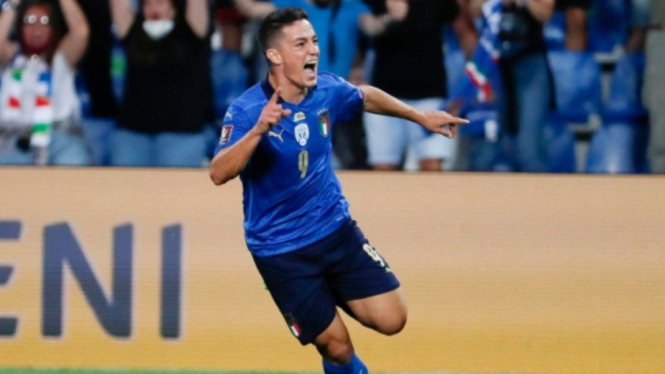 Striker muda Timnas Italia, Giacomo Raspadori. 