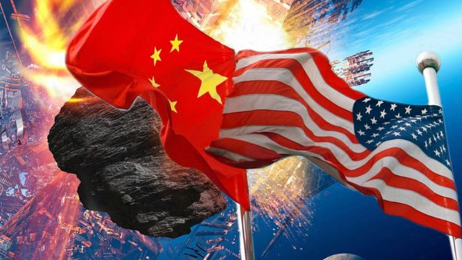 Amerika Serikat (AS) vs China di luar angkasa.