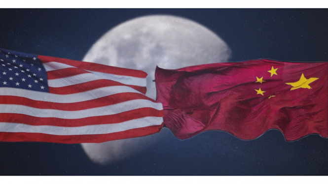 Amerika Serikat (AS) vs China di luar angkasa.