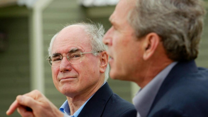 Perdana Menteri Australia John Howard berada di Washington, AS, saat terjadi serangan 11 September 2001. (Reuters: Kevin Lamarque)