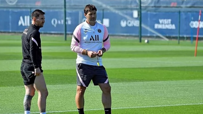 Lionel Messi dan Mauricio Pochettino