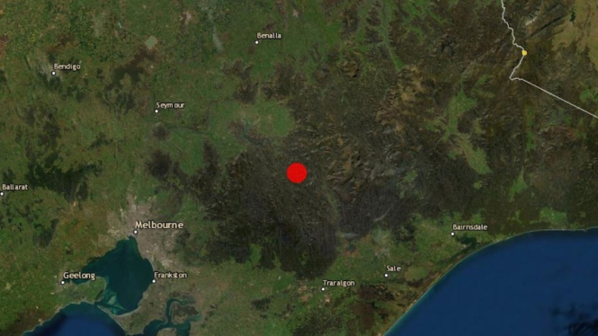 Gempa bumi yang terjadi di Victoria berkekuatan 5,8 SR. ()