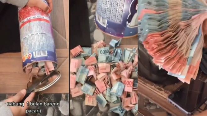 Viral Momen Romantis Pasangan Buka Celengan (Instagram/viralselebriti)