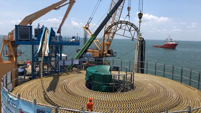 Kabel listrik bawah laut Sumatera-Bangka akhir 2021.