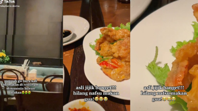 Pelanggan Jijik Temukan Tikus dan Ulat di Restoran (TikTok/stephanie.devina)