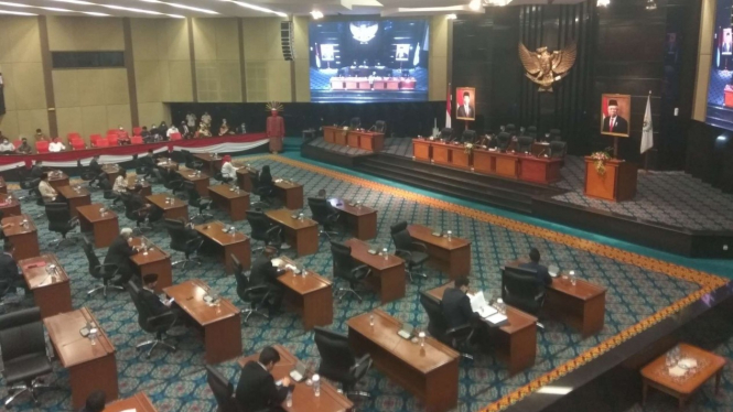 Rapat paripurna DPRD DKI terkait interpelasi Formula E Jakarta.