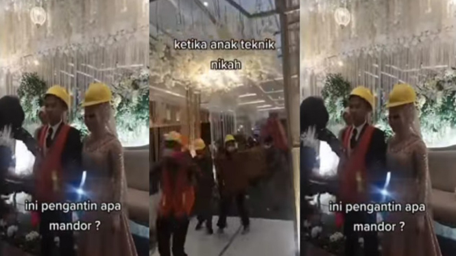 Viral Pengantin Nikah Pakai Helm (Instagram/lambeturah_official)
