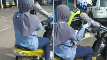 Emak-emak viral ditilang