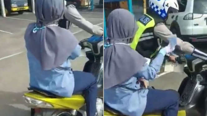 Emak-emak viral ditilang