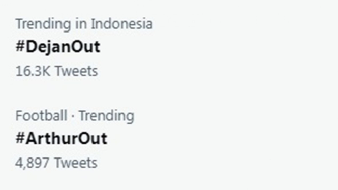 Tangkapan layar trending Twitter suporter PSS Sleman