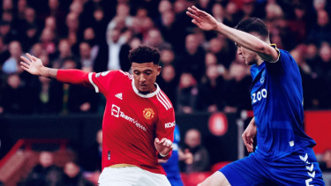 Jadon Sancho saat Manchester United vs Everton