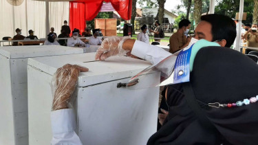 Simulasi pilkades serentak di Kabupaten Tangerang.
