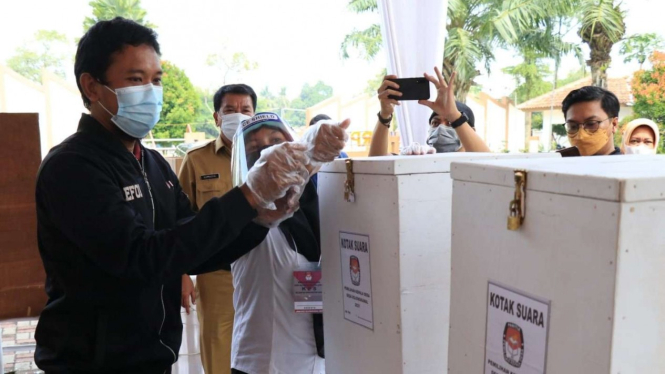 Simulasi pilkades serentak di Kabupaten Tangerang.