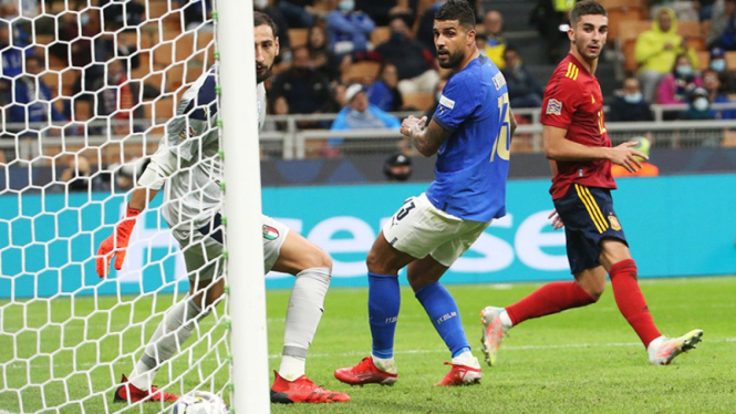 Ferran Torres bobol gawang Timnas Italia