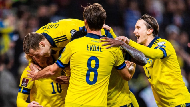Selebrasi pemain Timnas Swedia