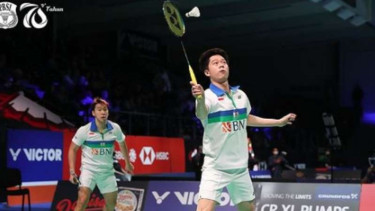 Pasangan ganda putra Indonesia, Kevin Sanjaya Sukamuljo/Marcus Fernaldi Gideon.
