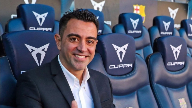 Pelatih Barcelona, Xavi Hernandez. 