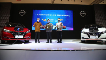Acara pembukaan booth Nissan di GIIAS 2021.