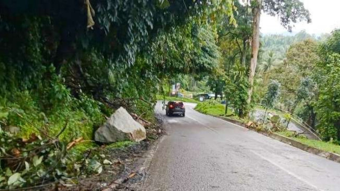Lokasi longsor di Kecamatan Sibolangit, Kabupaten Deli Serdang.
