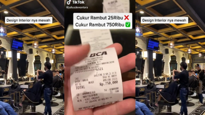 Viral Struk Cukur Rambut ala Sultan Rp750 Rbu