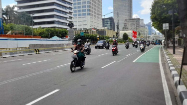 Situasi jalan MH Thamrin usai aksi reuni 212.