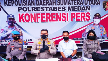 Kapolrestabes Medan Kombes Pol Riko Sunarko saat memberikan keterangan pers.