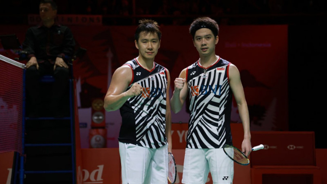 Kevin Sanjaya Sukamuljo/Marcus Fernaldi Gideon di BWF World Tour Finals 2021