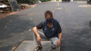 Sumur resapan yang telah diperbaiki di Lebak Bulus, Jaksel.