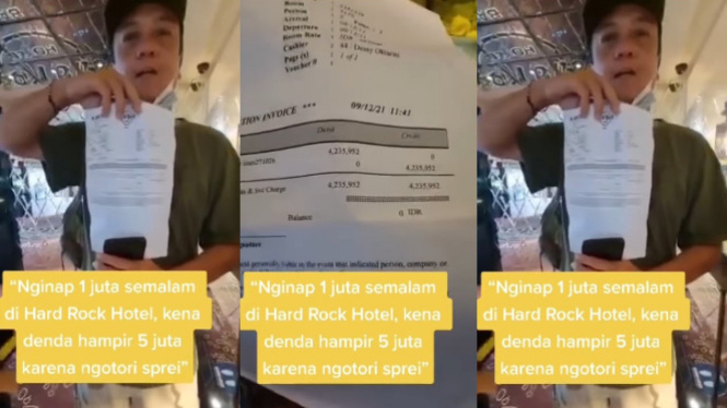 Viral Pria Nginap di Hard Rock Hotel Rp1 Juta Kena Denda Rp5 Juta 