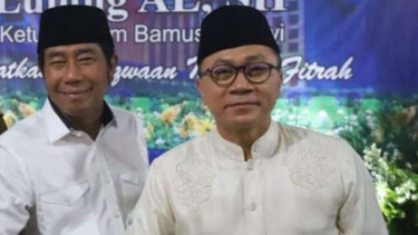 Ketua Umum PAN, Zulkifli Hasan, saat bersama almarhum Haji Lulung.