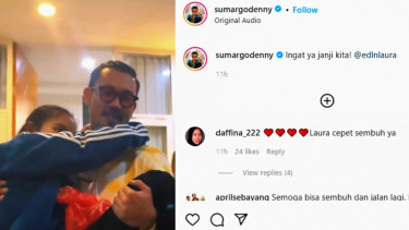 Unggahan Denny Sumargo saat berjumpa Laura Anna
