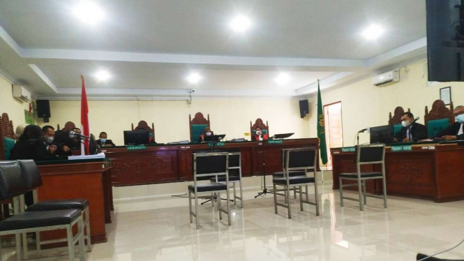 Sidang kasus swab antigen bekas di PN Deli Serdang.