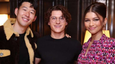 Son Heung-min bersama Tom Holland dan Zendaya