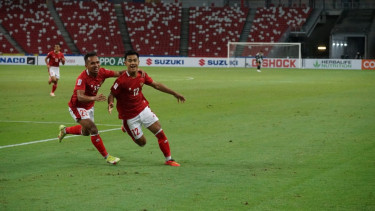 Timnas Indonesia merayakan gol ke gawang Malaysia di Piala AFF 2020