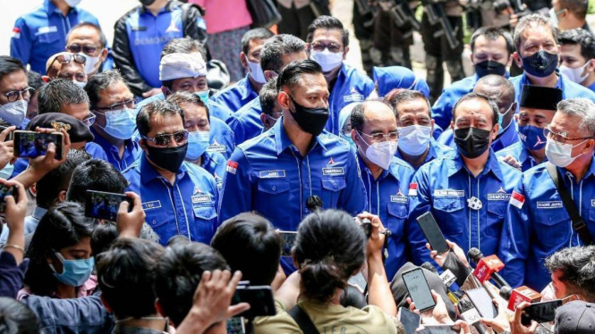 AHY bersama elite Partai Demokrat. 