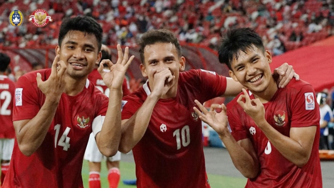 Pilar Timnas Indonesia, Egy Maulana Vikri (tengah) bersama Witan Sulaeman dan Asnawi Mangkualam Bahar di Piala AFF 2020