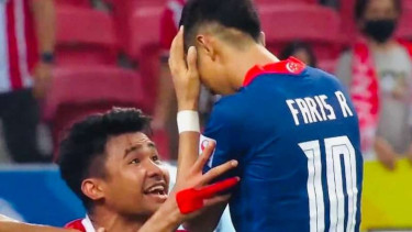 Pemain Indonesia, Asnawi Mangkualam mengejek Faris Ramli.