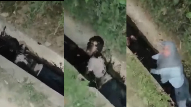Viral Video Pasangan Berzina Dihukum Masuk Parit