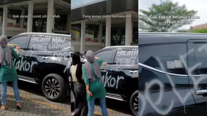 Viral Mobil Bagus Dicoret Tulisan Pelakor