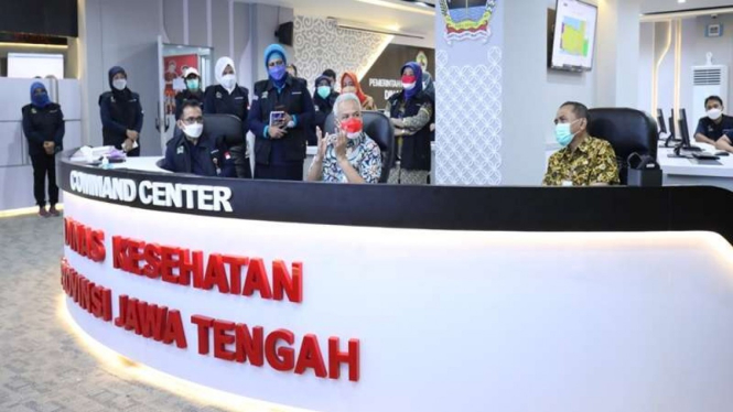 Gubernur Jawa Tengah, Ganjar Pranowo meresmikan pusat kendali kesehatan
