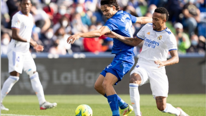 Pertandingan Getafe vs Real Madrid. 