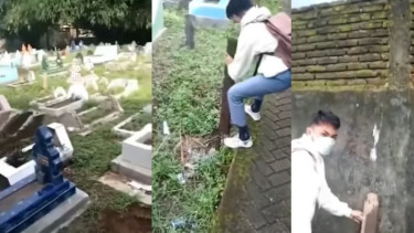 Viral Siswa Cabut Kayu Kuburan